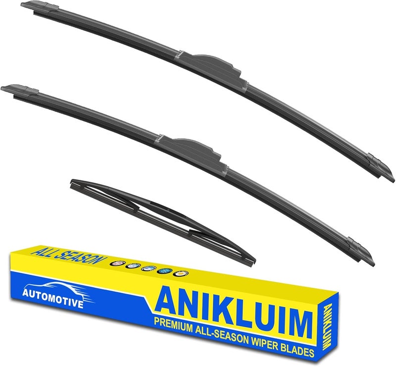 ANIKLUIM مساحات زجاج أمامي ® 26"+18" مع مجموعة مساحات خلفية 10" بديل لسيارة هوندا HR-V من 2016-2022 جودة المصنع الأصلية (عبوة من 3) - Image 1